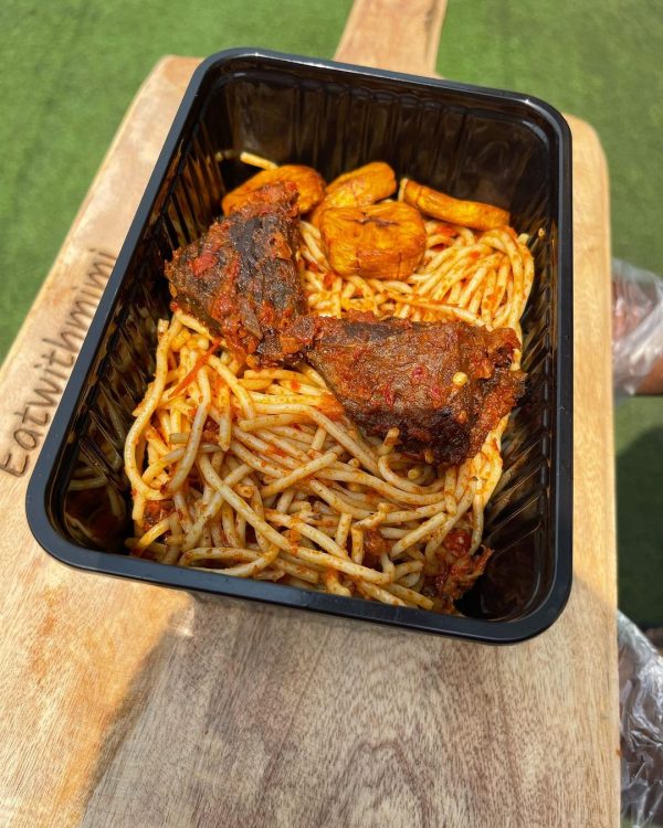 Mixed Jollof Spaghetti
